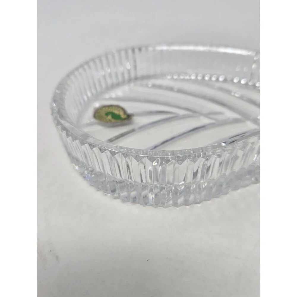 VINTAGE WATERFORD CRYSTAL TRINKET CANDY DISH TRAY PAISLEY LEAF YING YANG IRELAND
